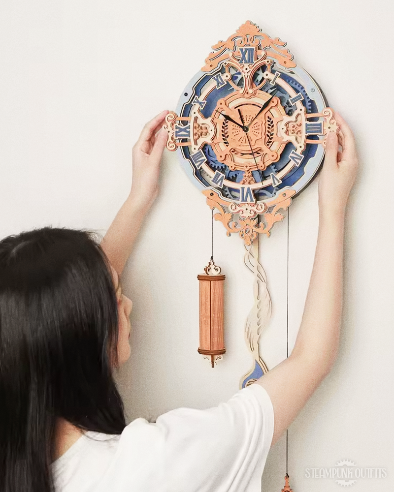 3D Holz Wanduhr