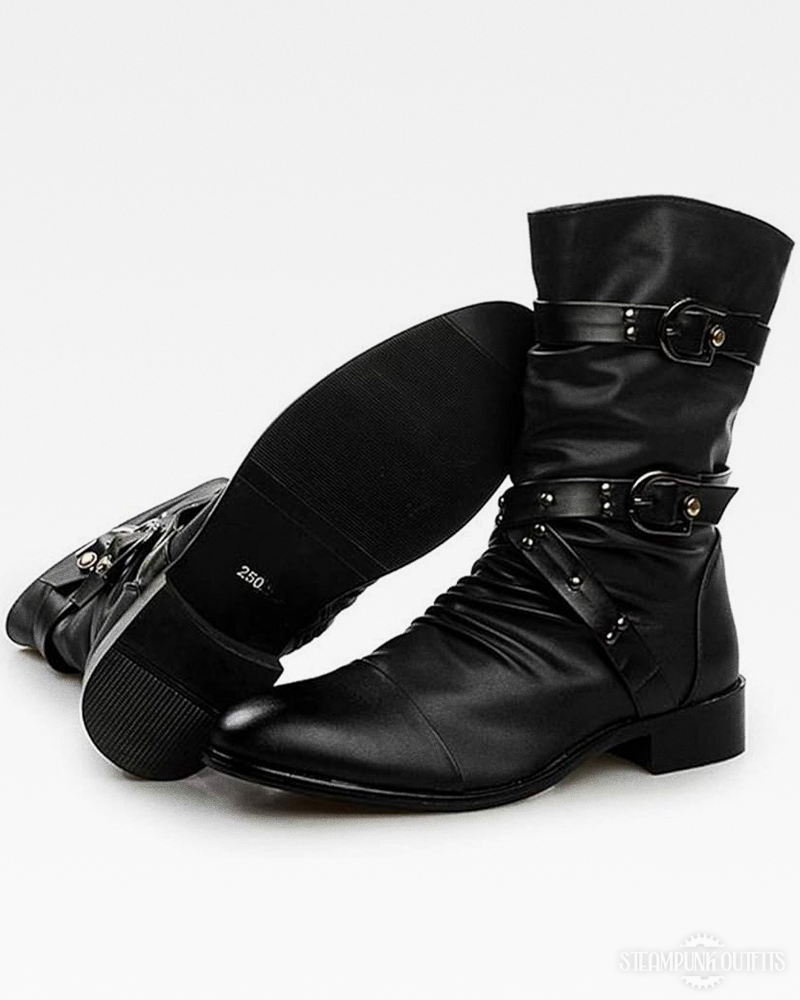 Schwarze Steampunk Stiefel