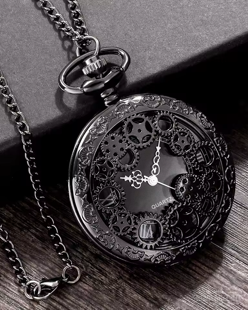 Schwarze Steampunk Taschenuhr