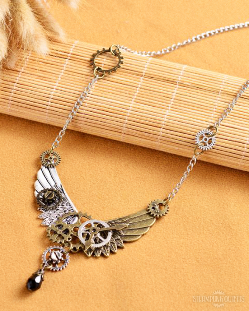 Steampunk Flügel Halskette