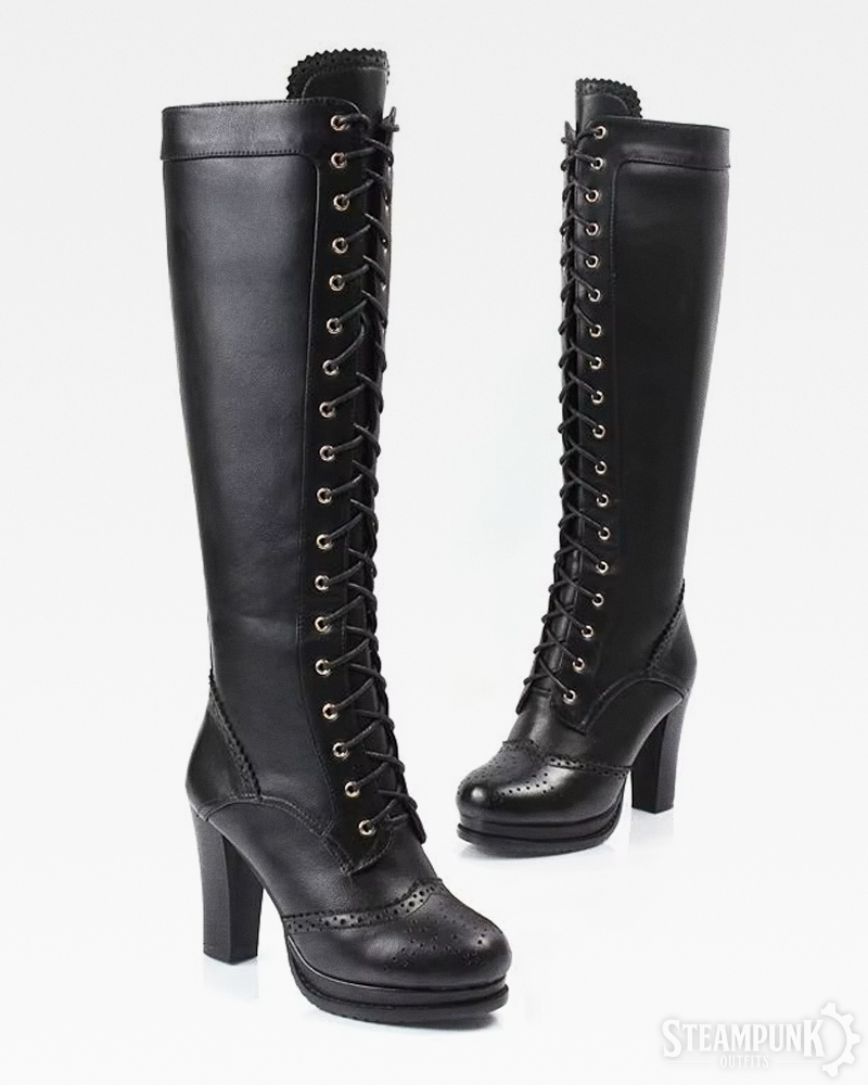 Steampunk Hohe Stiefel mit Absatz