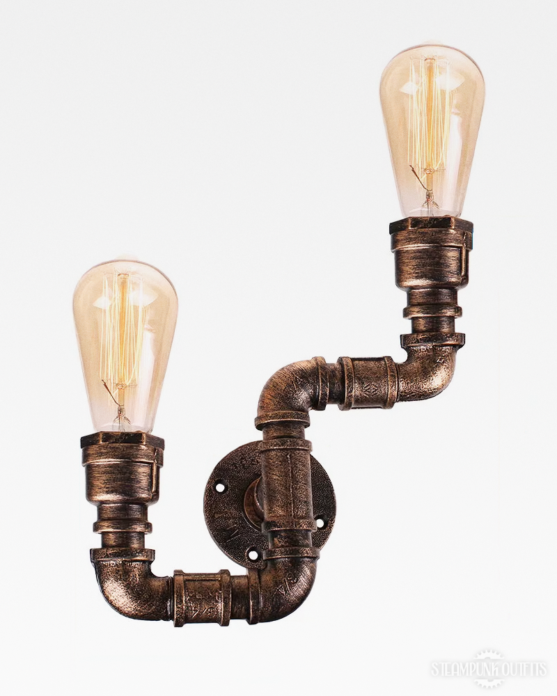 Steampunk Rohr Wandlampe