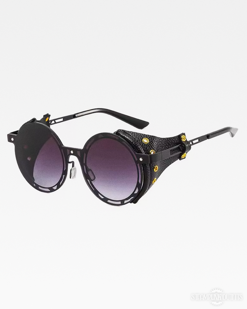 Steampunk Sonnenbrille mit Leder Seitenschutz