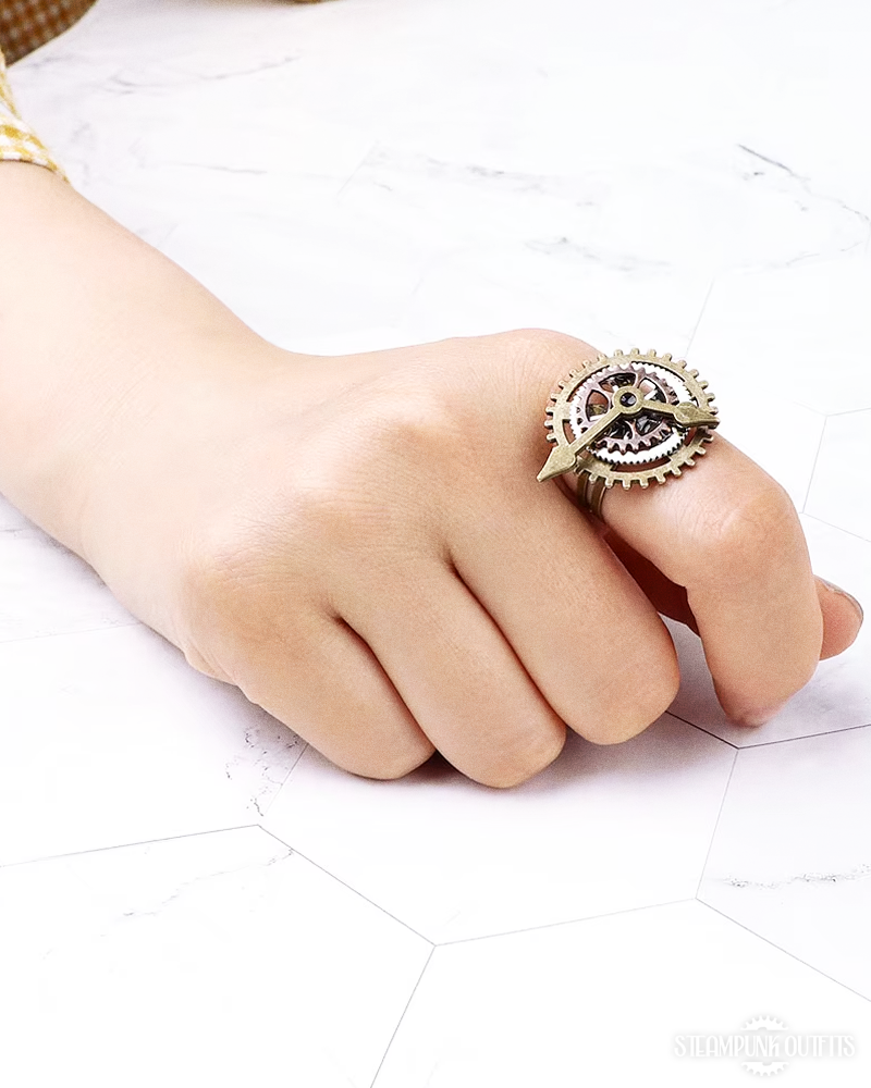 Steampunk Uhrenring