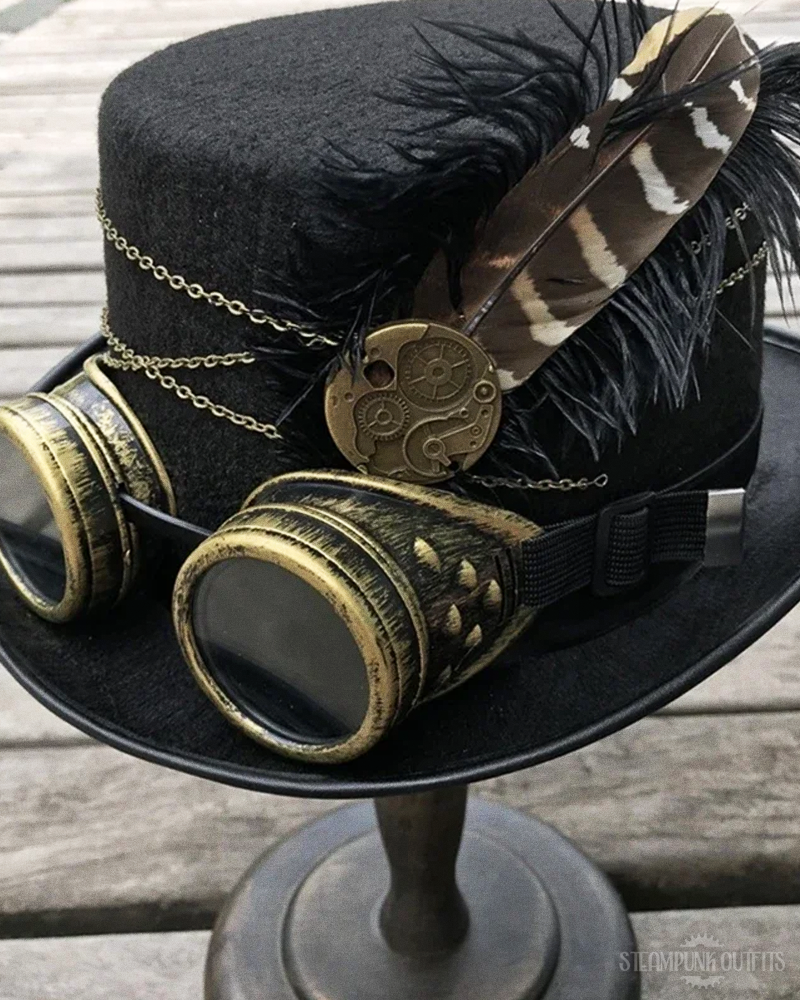 Steampunk Zylinder Schwarz