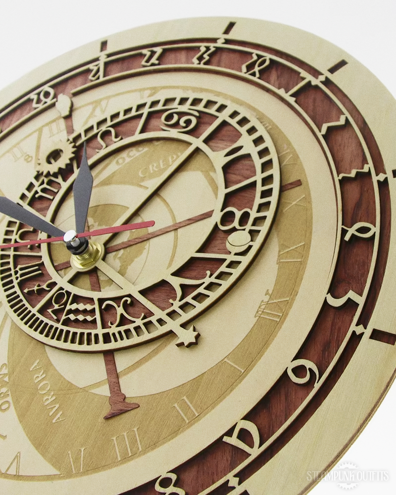 Astronomische Steampunk Wanduhr