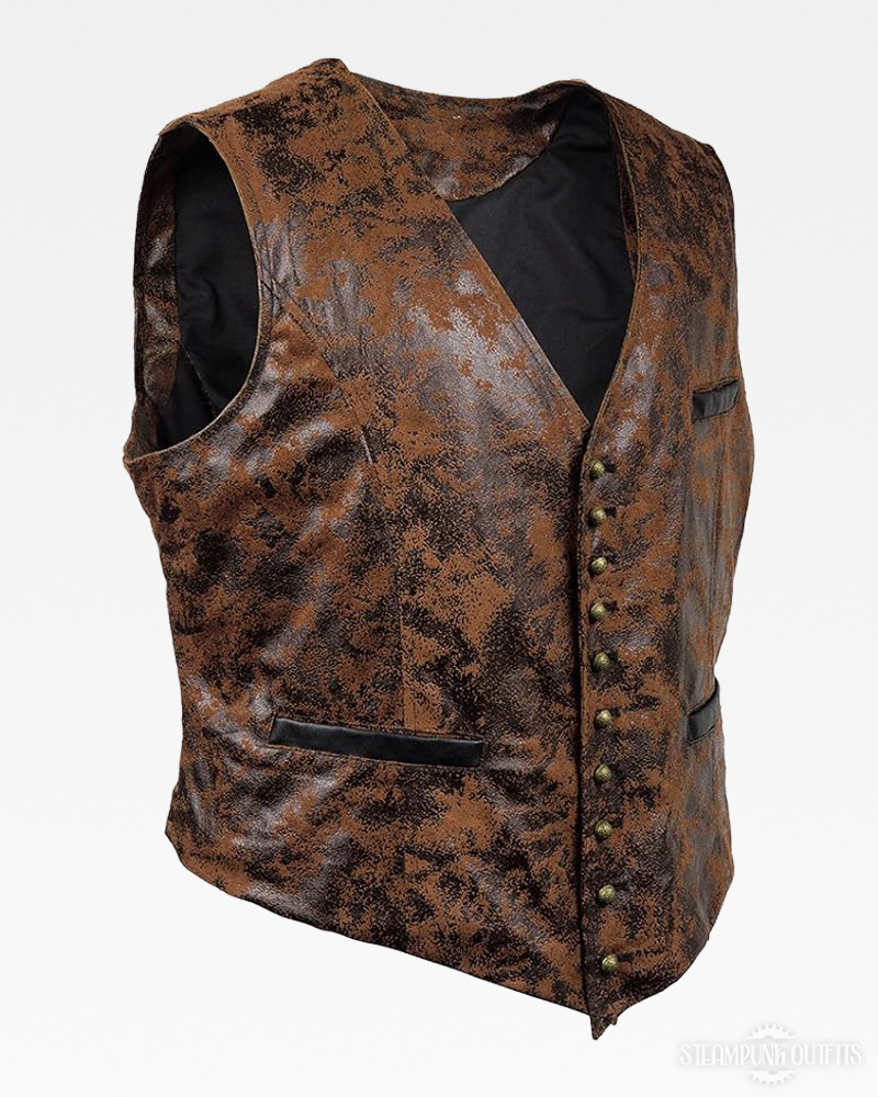 Braune Steampunk Lederweste