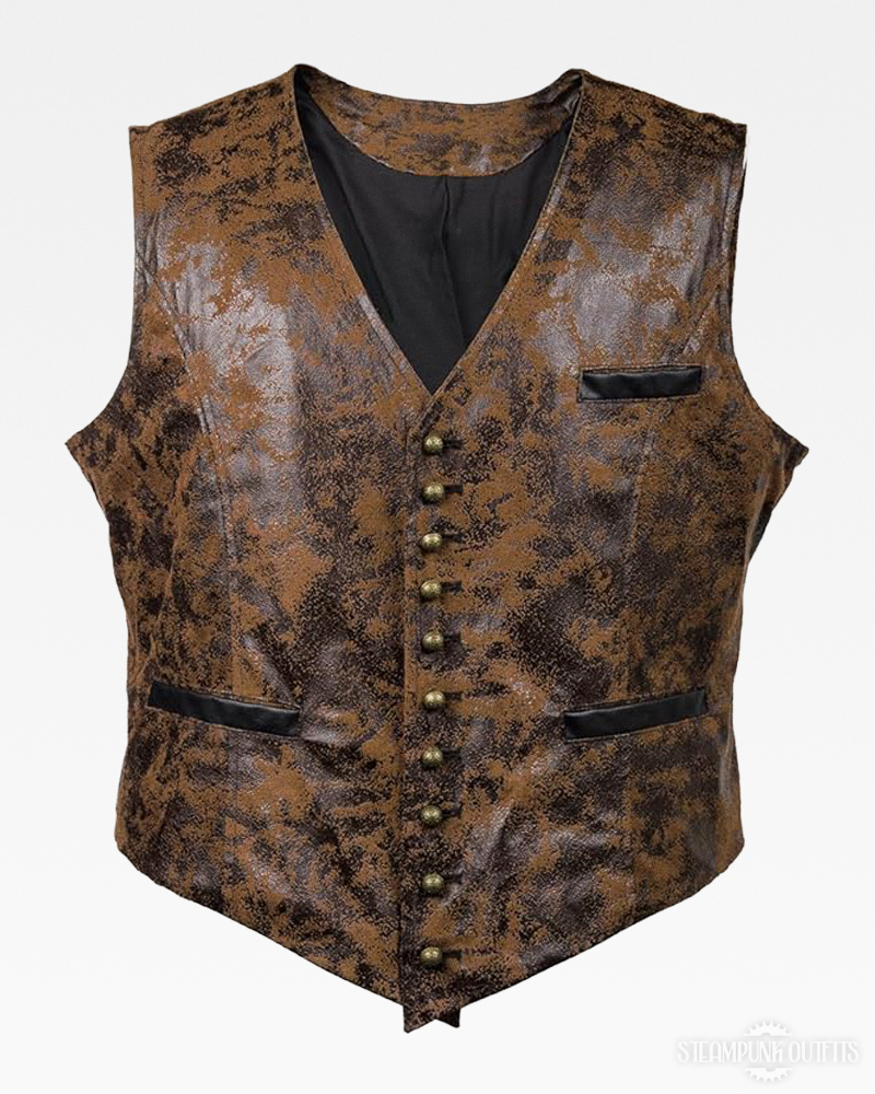 Braune Steampunk Lederweste