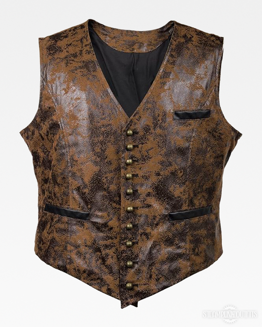 Braune Steampunk Lederweste