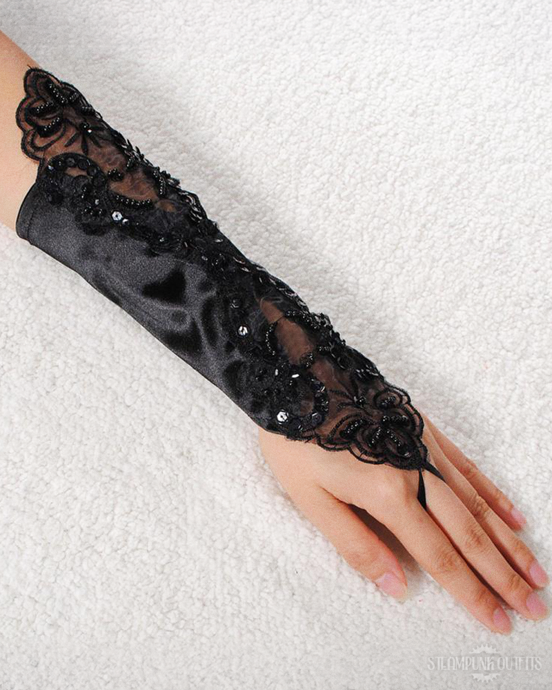 Fingerlose Steampunk Spitzenhandschuhe