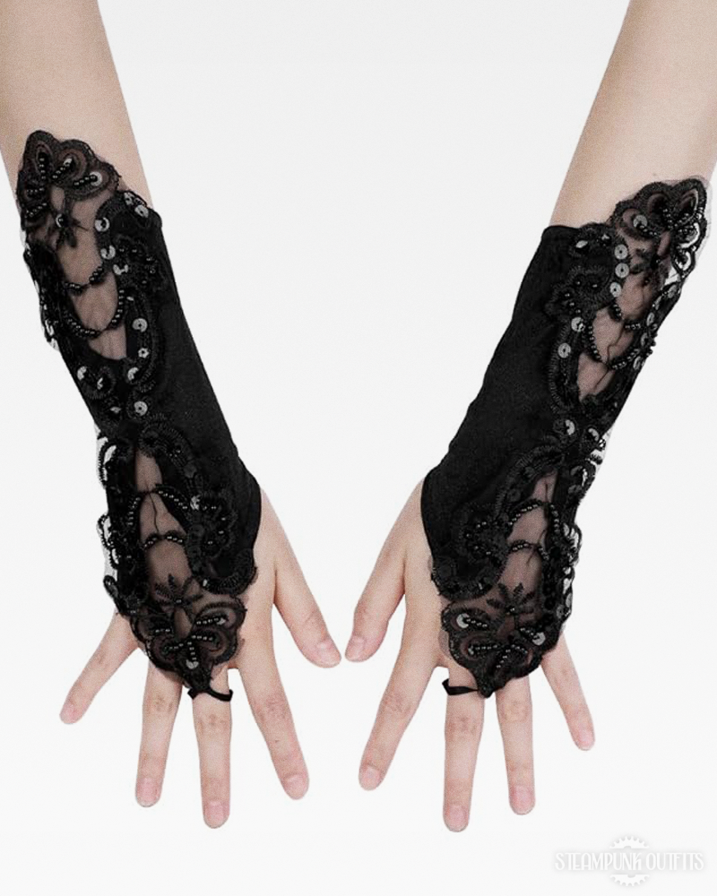Fingerlose Steampunk Spitzenhandschuhe