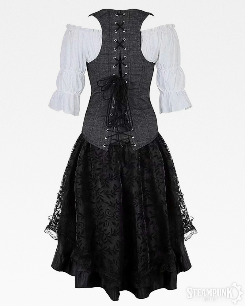 Graues Steampunk Kostüm