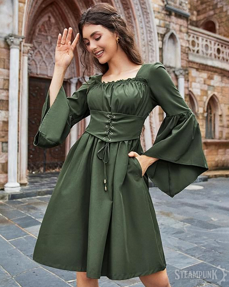 Grünes Steampunk Kleid