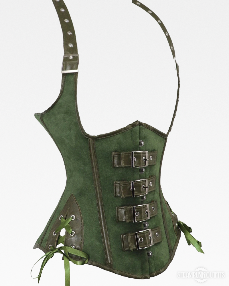 Grünes Steampunk Korsett