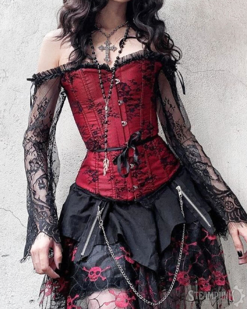 Langarm Steampunk Corsage