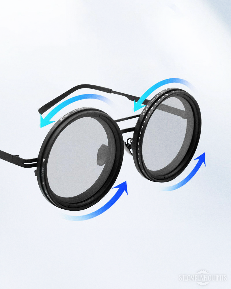 Runde Sonnenbrille mit verstellbarer Tönung