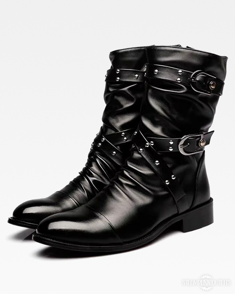 Schwarze Steampunk Stiefel