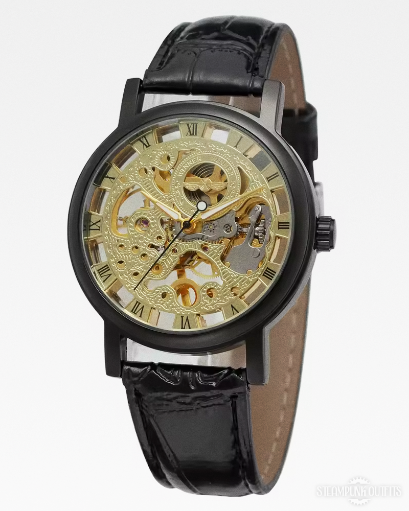 Schwarze Steampunk Uhr