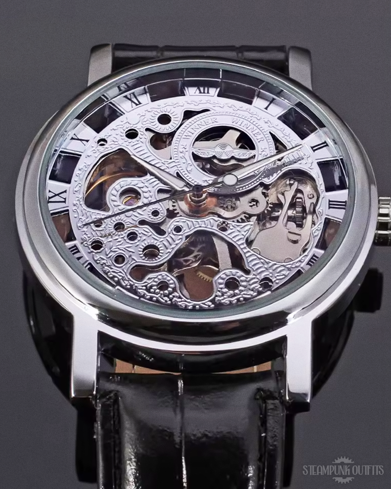 Schwarze Steampunk Uhr