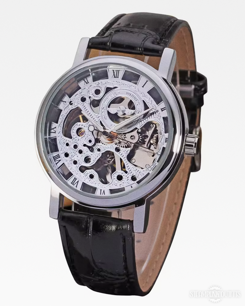 Schwarze Steampunk Uhr