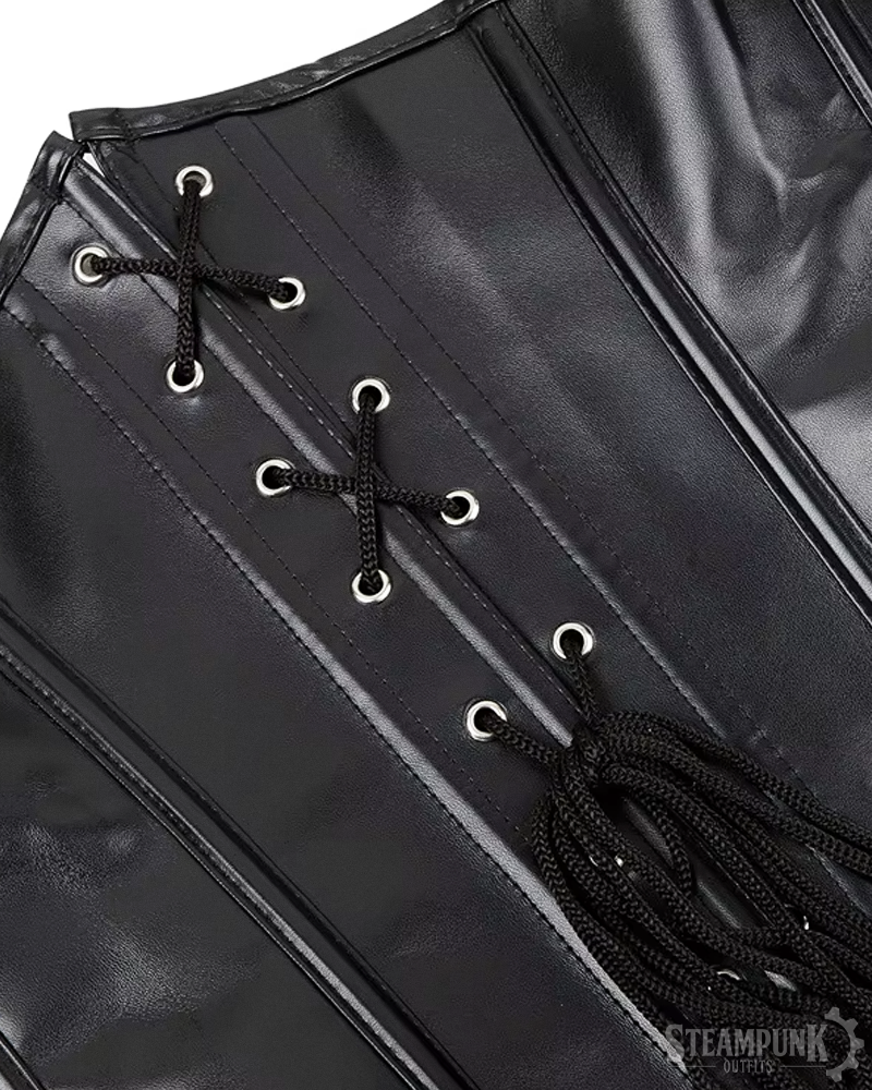 Schwarzes Steampunk Unterbrust Corsage