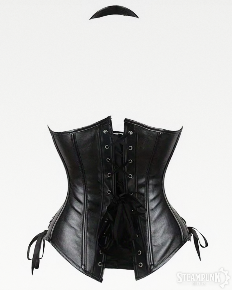 Schwarzes Steampunk Unterbrust Corsage