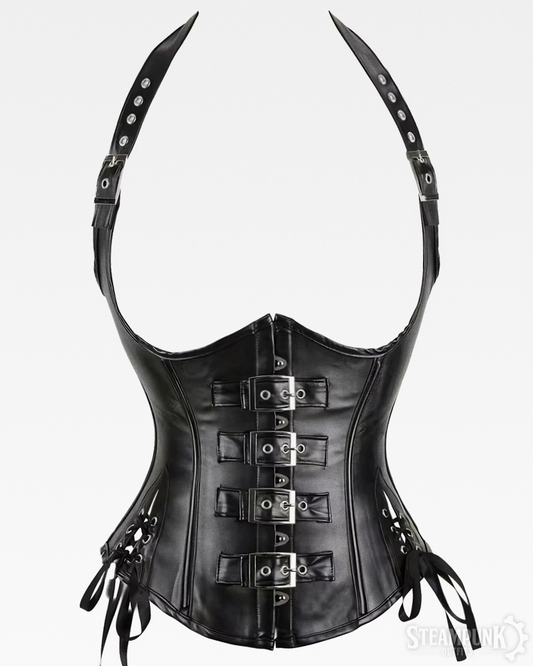 Schwarzes Steampunk Unterbrust Corsage
