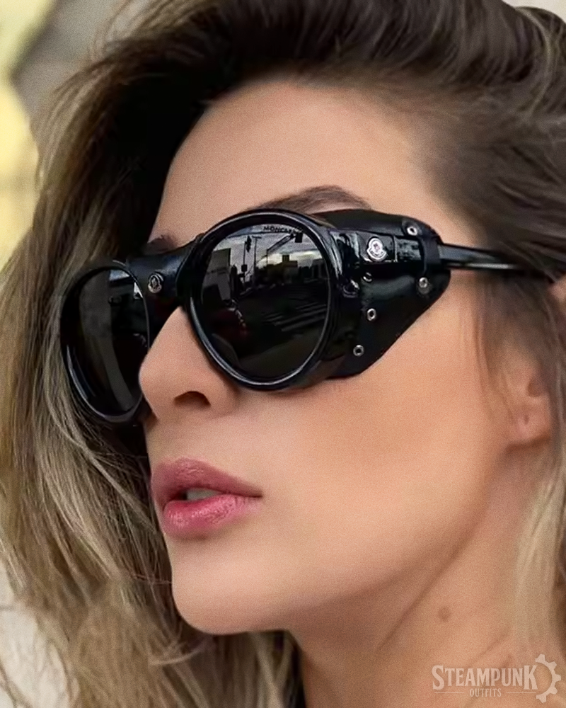 Sonnenbrille mit Leder-Seitenschutz