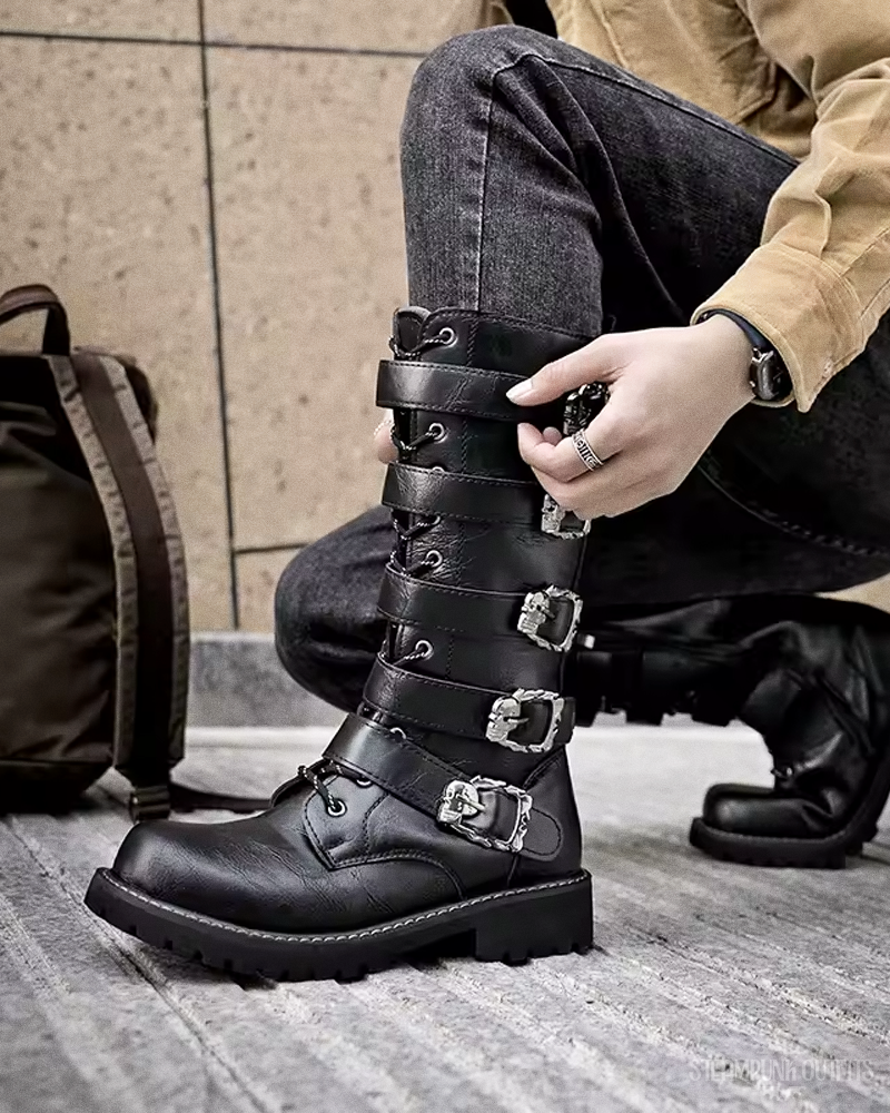 Steampunk Bikerstiefel