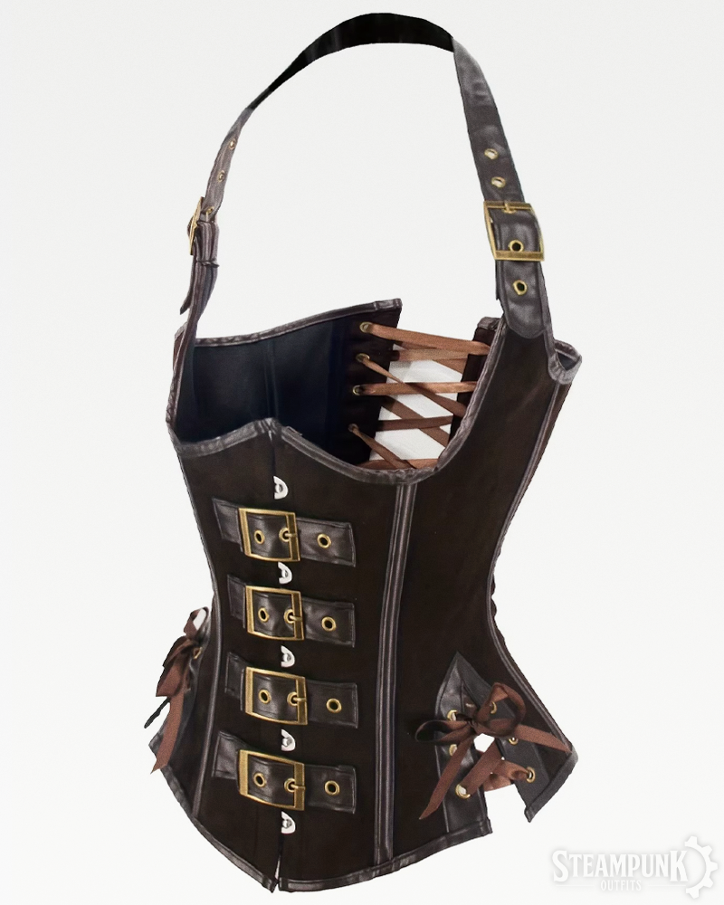 Steampunk Corsage Braun