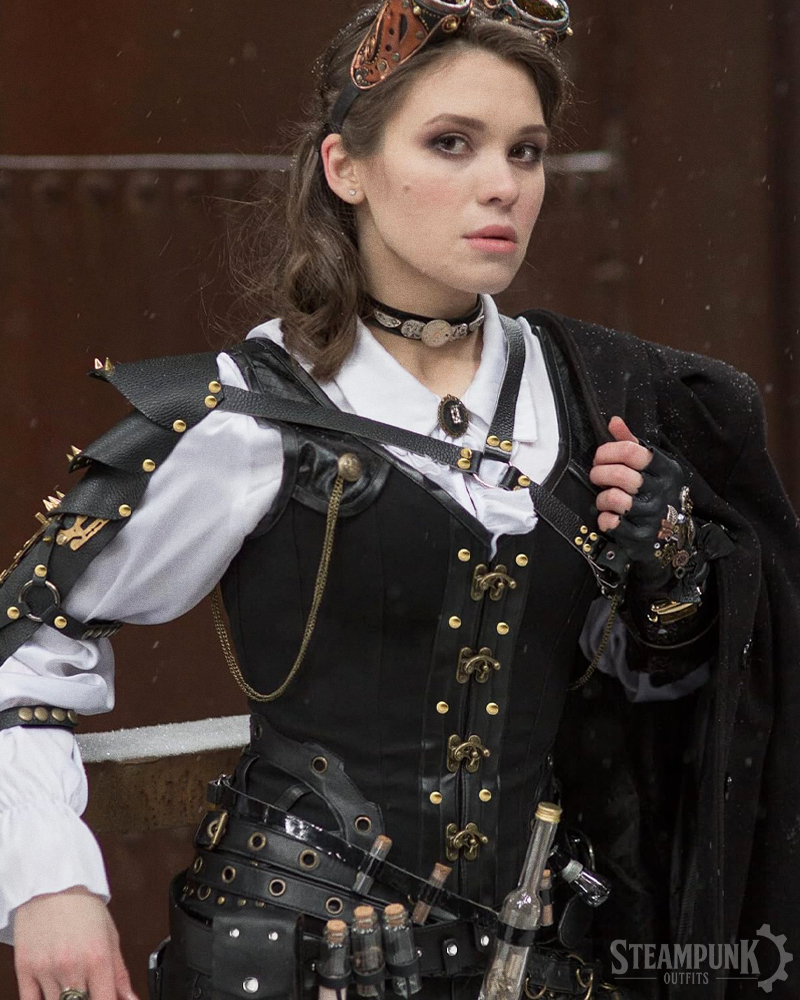 Steampunk Corsage Schwarz