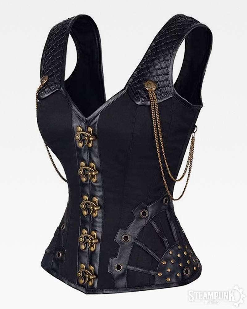 Steampunk Corsage Schwarz