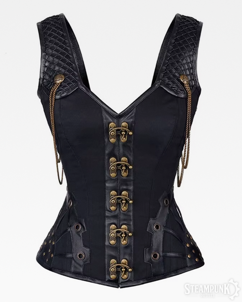 Steampunk Corsage Schwarz