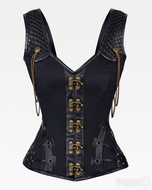 Steampunk Corsage Schwarz