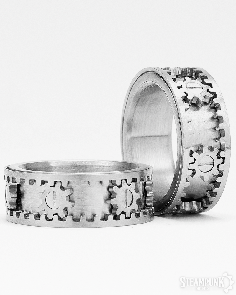 Steampunk drehbarer Zahnrad Ring