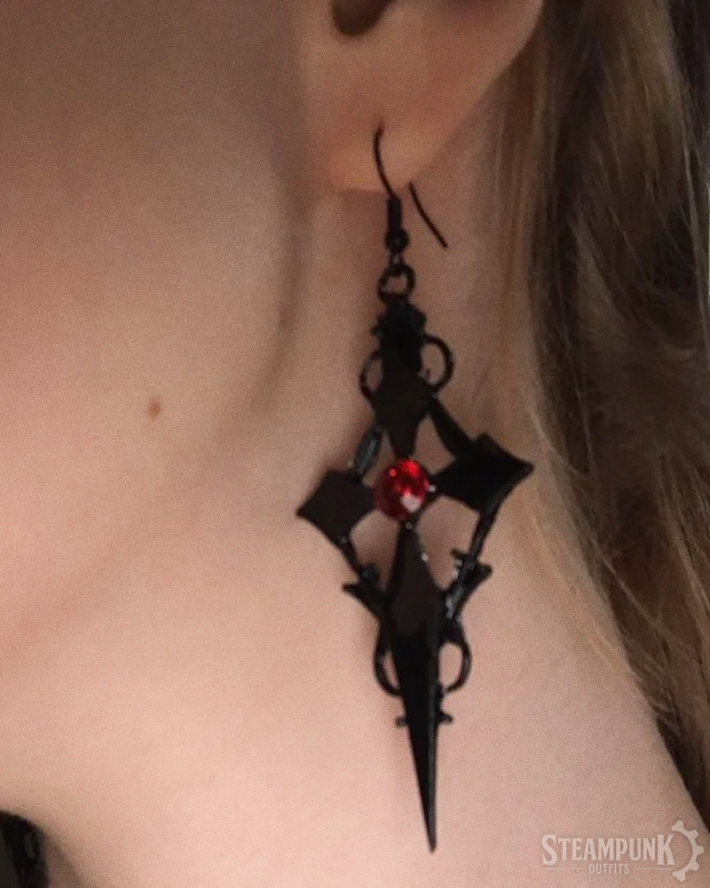 Steampunk Gothic Kreuz Ohrringe