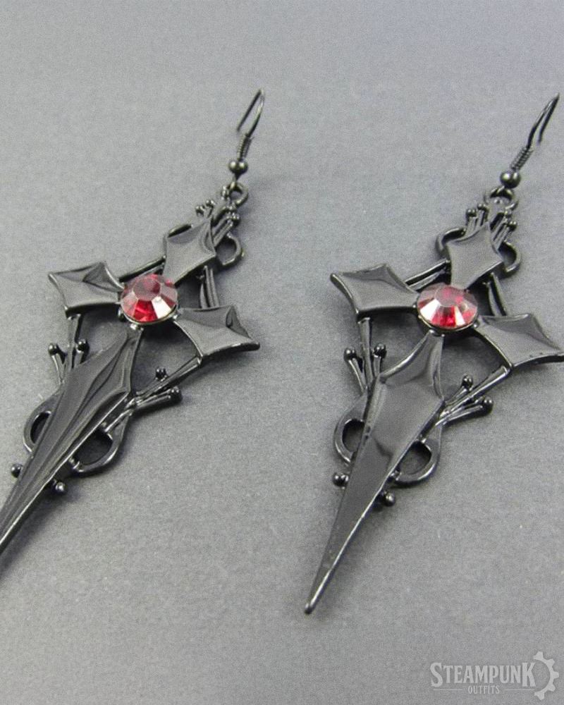 Steampunk Gothic Kreuz Ohrringe