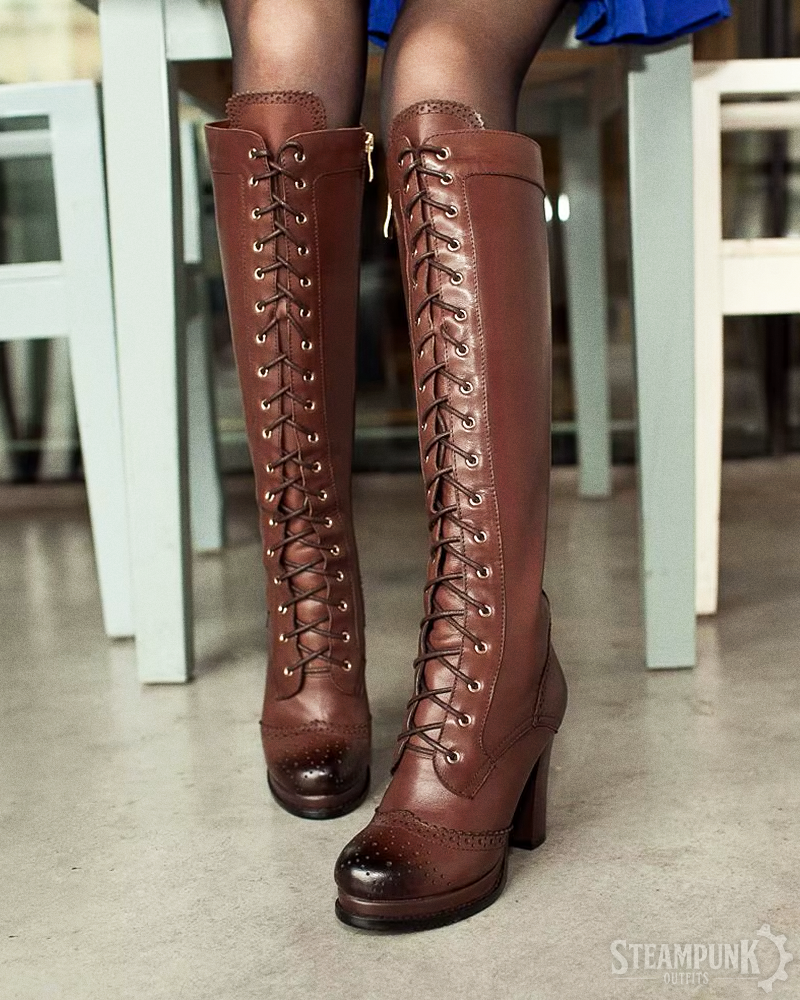 Steampunk Hohe Stiefel mit Absatz