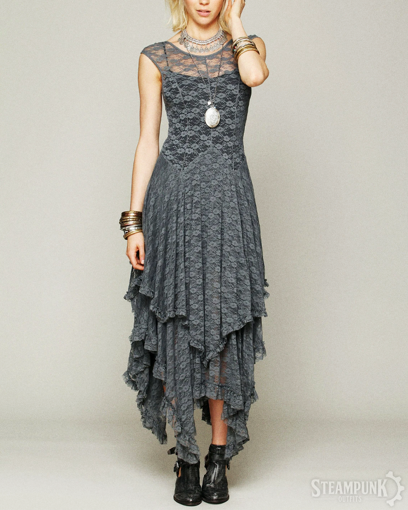 Steampunk Kleid mit Spitze