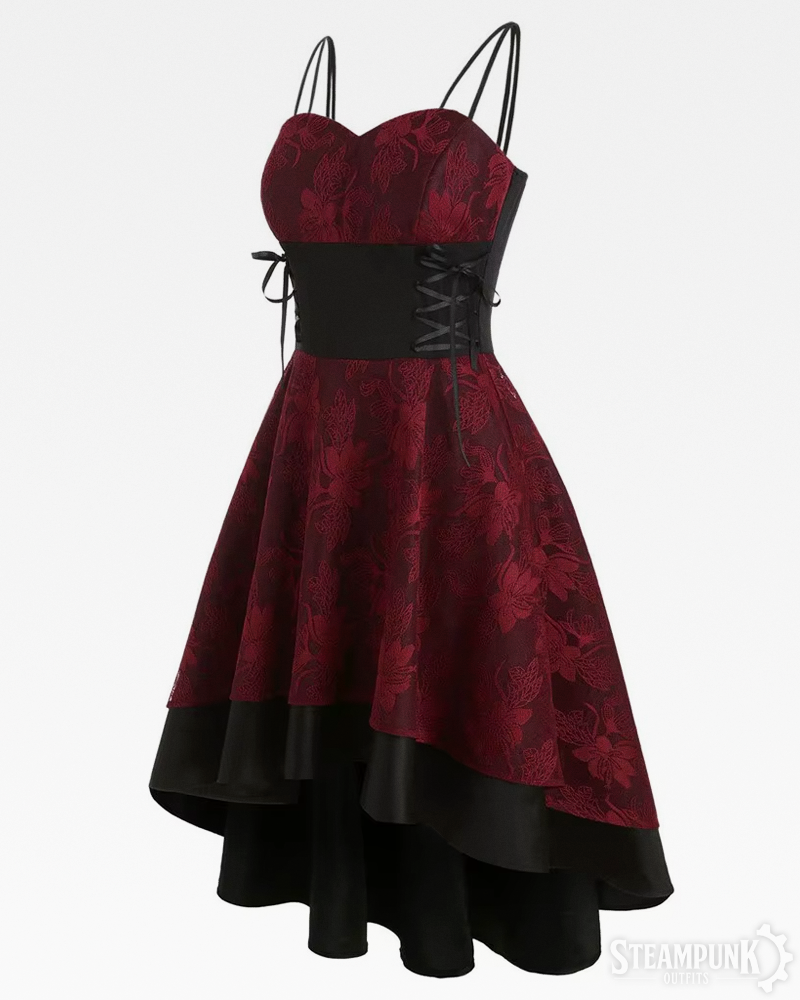 Steampunk Kleid Rot