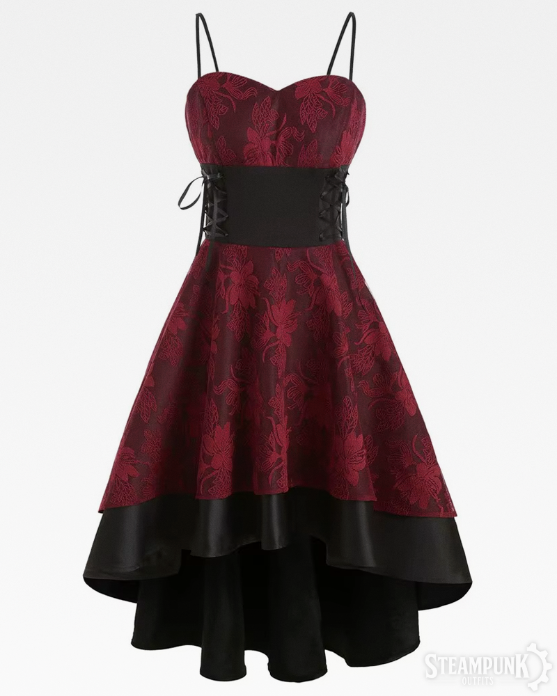 Steampunk Kleid Rot