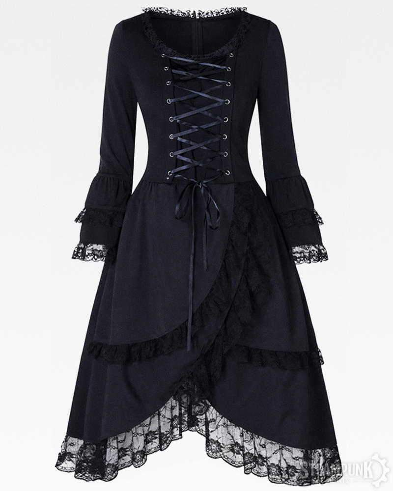 Steampunk Kleid Schwarz