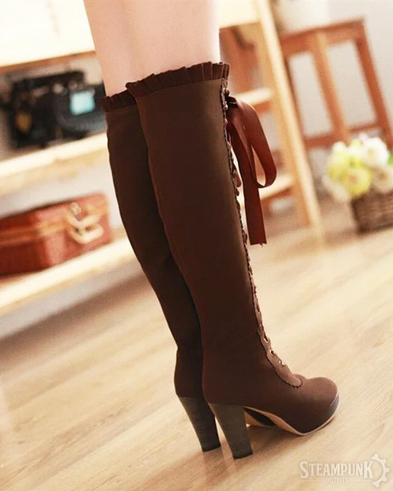 Steampunk Kniehohe Stiefel