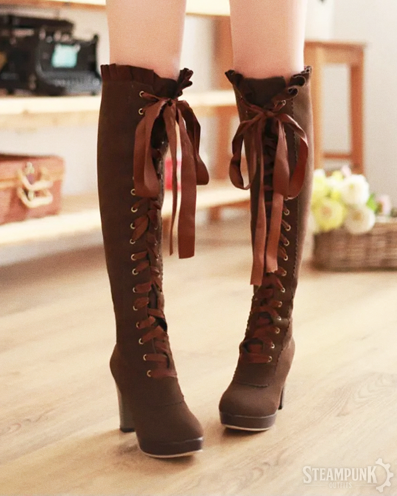 Steampunk Kniehohe Stiefel