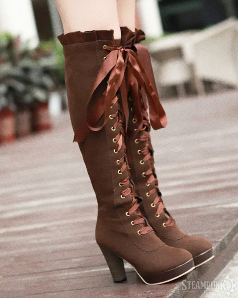 Steampunk Kniehohe Stiefel
