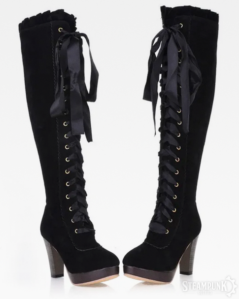 Steampunk Kniehohe Stiefel
