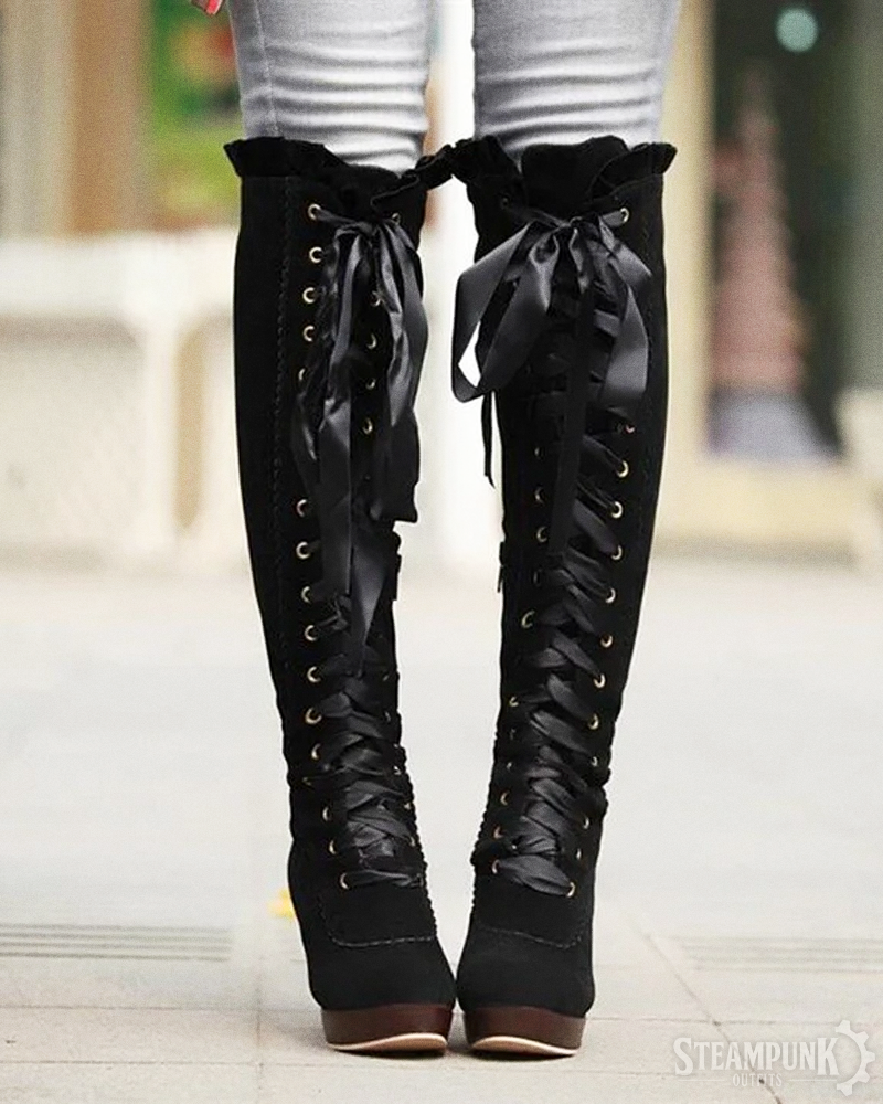 Steampunk Kniehohe Stiefel