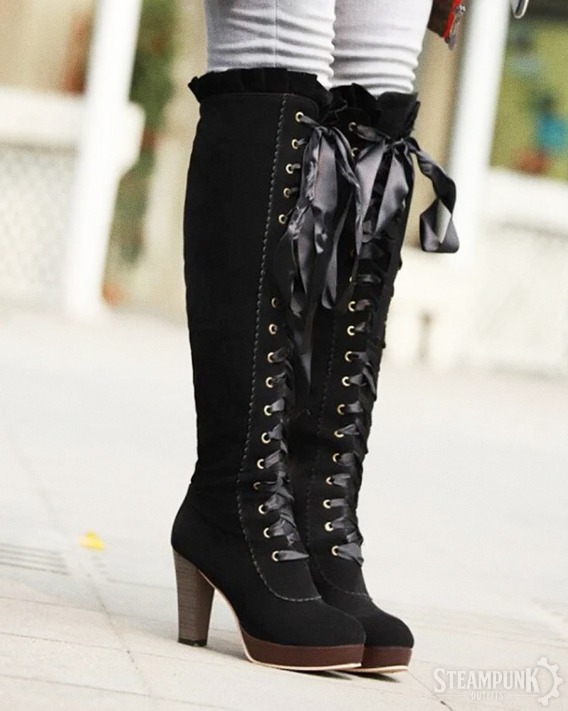 Steampunk Kniehohe Stiefel