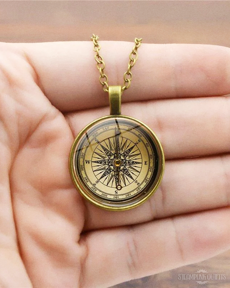 Steampunk Kompass Halskette