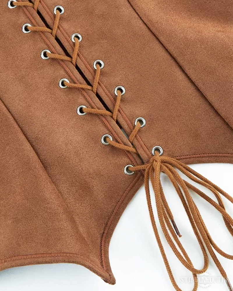 Steampunk Korsett Oberteil aus Wildleder